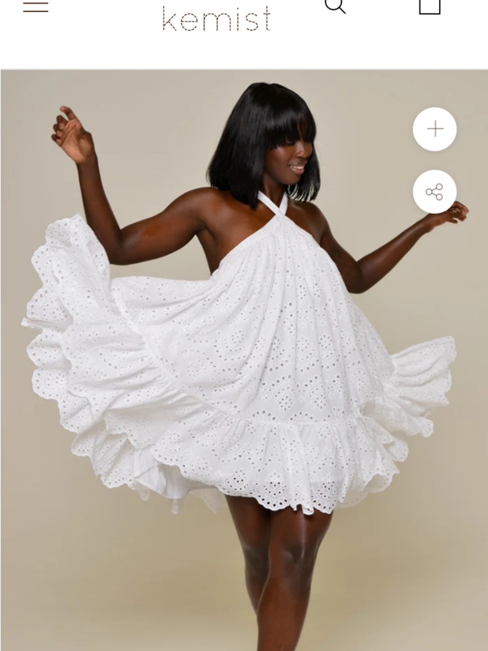 NWOT-LUCENA BRODERIE
ANGLAISE DRESS IN
WHITE- - Picture 4 of 13